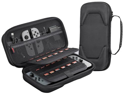 ERTYOIUJF Carrying Case Compatible with Nintendo Switch 2 (2025), Hard Shell Portable Travel Carrying Case Large Space with 24 Games Cartridges for Switch Console & Accessories