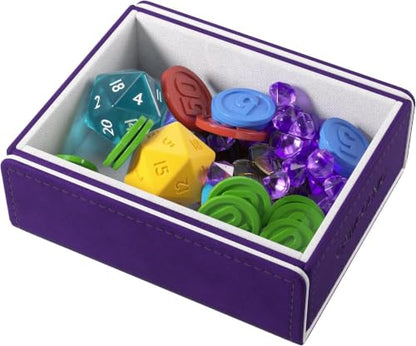 Token Keep - Premium Token Box for Safe Storage, Fits Dungeon 1100+ and Dungeon S 550+, Holds Tokens, Dice, and Cards, Fully Usable During Gameplay, Purple/White Color, Made by Gamegenic - color: Purple/White
