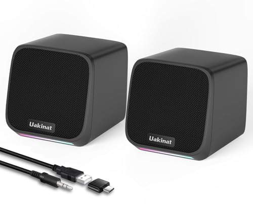 Computer Speakers for Desktop PC,Desktop Speakers,Small Computer Speakers USB Powered 3.5mm Aux Speaker