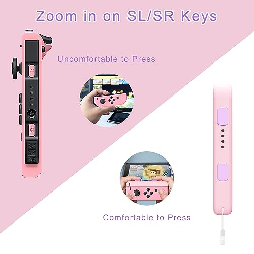 Lonxmovs 2 Pack Wrist Strap for Switch Joycon - Replacement Accessories for Joy con Straps (Pink and Purple) - color: Pink and Purple