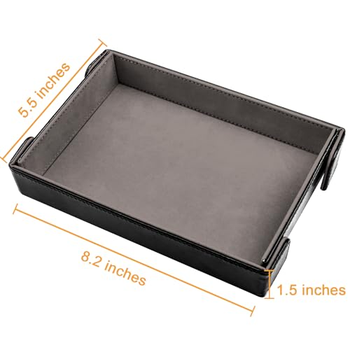 SIQUK Magnetic Folding Dice Tray Rectangle Dice Rolling Tray PU Leather Trays Foldable Holder Rolling Mat Storage Box for D&D RPG Games, Gray - color: Gray
