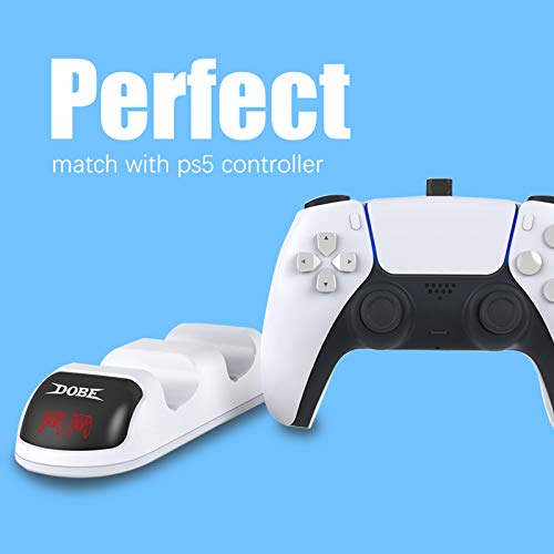 PS5 Controller Charger Station Dual Charging Dock - LED Indicator USB-C Stand with Overcharge Protection - Compact PlayStation 5 Charging Base for DualSense Controllers & Gaming Setup