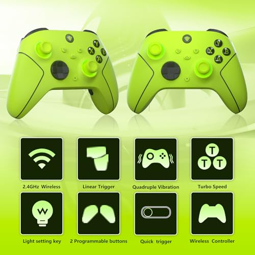 SZDILONG 2.4GHz Wireless Controller for Xbox Controller, Xbox One Series X|S Consoles, PC Windows, Steam, with hall effect sticks/7 Colors RGB Light/1000mAh Battery/Programmable/Turbo/3.5mm Audio Jack