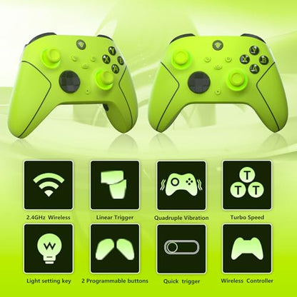 SZDILONG 2.4GHz Wireless Controller for Xbox Controller, Xbox One Series X|S Consoles, PC Windows, Steam, with hall effect sticks/7 Colors RGB Light/1000mAh Battery/Programmable/Turbo/3.5mm Audio Jack