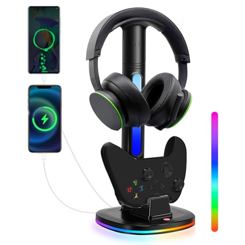 Controller Charger with RGB Headphone Stand for Xbox Series X|S/Elite 2/One/One X/One S/One Elite, XSX Controller Charger Station with 2 USB Port, Headset Stand for Xbox Charging Station Dock - size: Charger for Xbox