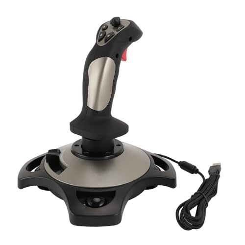 Tangxi PC Flight Joystick, USB Wired Game Controller with Vibration Function and Throttle Control, Wired Flight Stick for 7 8 10 11 PC, Computer, Laptop