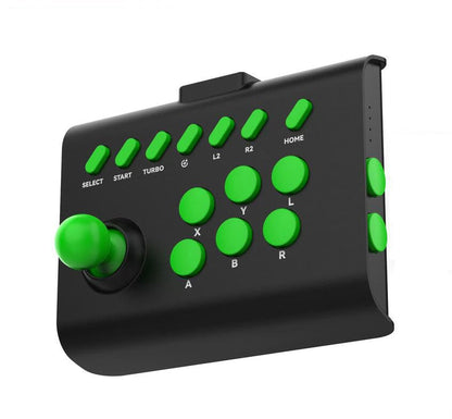 Melody Sophia Wireless Arcade Fight Stick Joystick for PS4 PS3 Switch PC Mini Retro Game Joystick Fighting Controller (Black Green) - color: Black Green