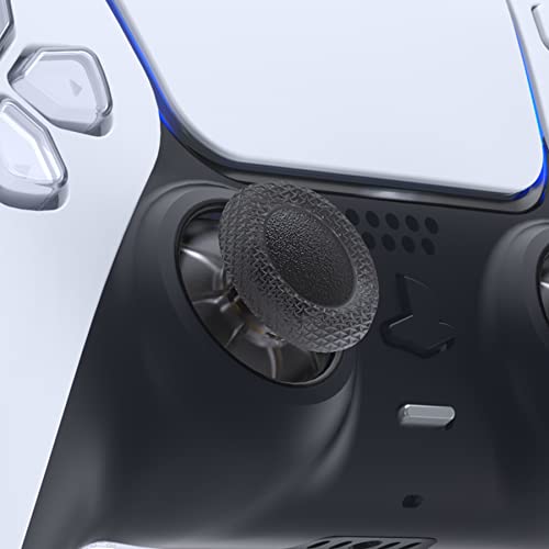 eXtremeRate Clear Black Replacement Thumbsticks for PS5 Controller, Custom Analog Stick Joystick for PS4 Controller Universal - color: Clear Black
