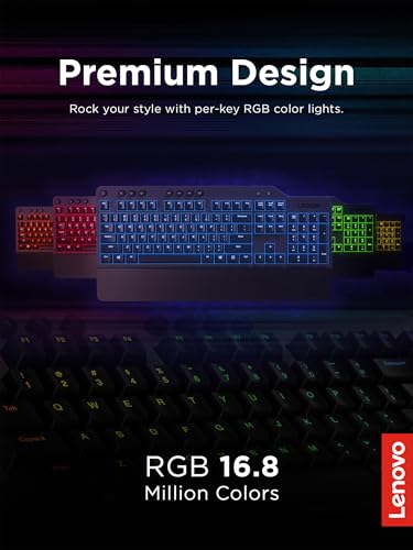 Lenovo GY40T26478 Legion K500 RGB Mechanical Gaming Keyboard, 3 ZONE Full-size Keyboard, 7 user Programmable Hot Keys; 16.8 Million Colors, 50 Million-Click Red Mechanical Keys, Detachable Palm Rest - style: K500 Keyboard
