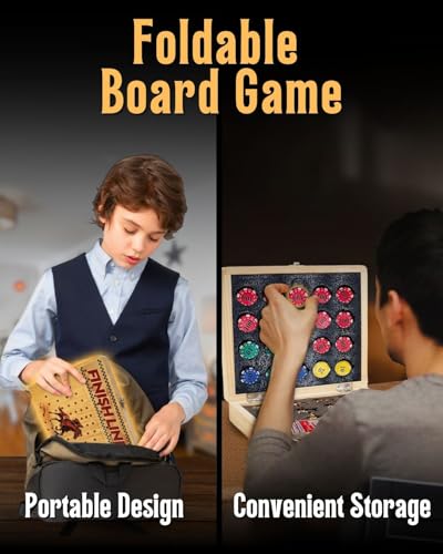 Horse Racing Board Game - Large 22 Inches Folding Horse Race Game Board Adult - Exciting Family Racing Set with Built-in Storage for Premium Chips, 2 Sets of Cards, 2 Dice, and 11 Metal Derby Tokens - style: Finish Line