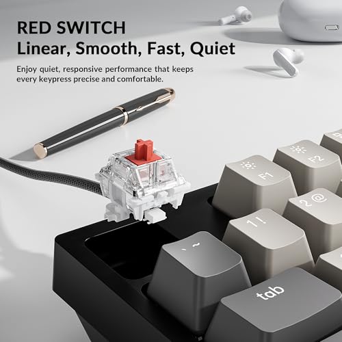 Keychron C1 Pro Wired Custom Mechanical Keyboard, TKL Layout QMK/VIA Programmable OEM Profile Double-Shot PBT Keycaps White LED Backlight with K Pro Red Switch for Mac Windows Linux - color: K Pro Red Switch