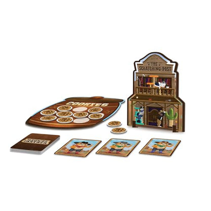 Peaceable Kingdom Meowdy Partner Cooperative Matching Game | A cooperative game where players team up to win together. Includes 27 cowboy cat cards and 1 scratching post. Ages 3+.