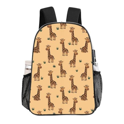Large Clear Stadium Backpack Mesh Side Pockets Zipper Compartments | Stadium Approved, Giraffes Beige, PVC See Through Bag, for Sand Water Towels - color: Pattern (499)