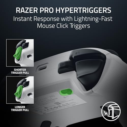 Razer Wolverine V3 Pro Wireless Gaming Controller: Licensed for Xbox Series X|S, Xbox One, Windows PC - 6 Remappable Buttons - Fast Triggers - Customizable Thumbsticks - Wired Tournament Mode - White - color: White