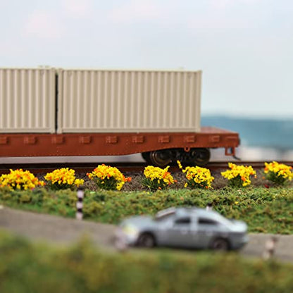 Miniature Vegetation Bushy Shrubs Tuft Flowers with Model Bases War Game DIY Railway Terrain Scenery (E) - color: E