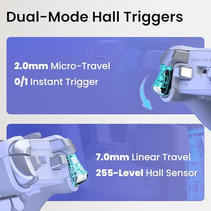 ZD O+ Excellence Wireless PC Controller – Modular Design, Hall Effect Joysticks, Remappable Buttons, RGB & Audio Jack for Switch/Switch2, PC, Android, iOS & Steam (White) - color: White