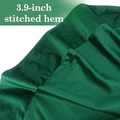 Klmnop 49 Inch Green Velvet Poker Table Cover, Round Table Tablecloth for Card Games, Noise Reducing Slip Prevention Cloth for Mahjong Board and Dice Playing