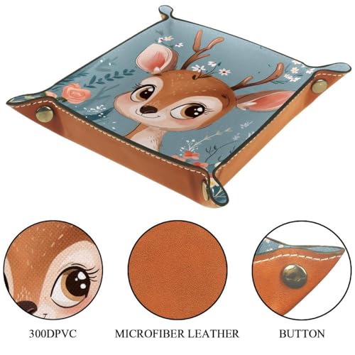 Deer Floral Dice Tray Dice Rolling Tray Folding Dice Holder for Dice Games, Like RPG, DND and Other Table Games - color: Multi 4
