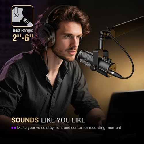 FIFINE AmpliTank TANK6 USB/XLR Dynamic Podcast Microphone for Vocal | Home Studio Streaming Mic, Mute Button, Monitoring Headphone Jack, Gain Knob, Metal Material, for Broadcast Recording - size: TANK6