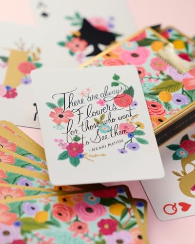 RIFLE PAPER CO. Garden Party Themed Playing Cards for Adults, Standard Deck of Cards for Card Games and Poker at Home or Party, Beautiful Printed Floral Design