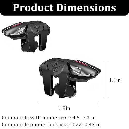 13 in 1 Mobile Game Controller Combo – 4 Responsive Shooting Triggers with Phone Grip for PUBG, COD, Knives Out & Battle Royale Games