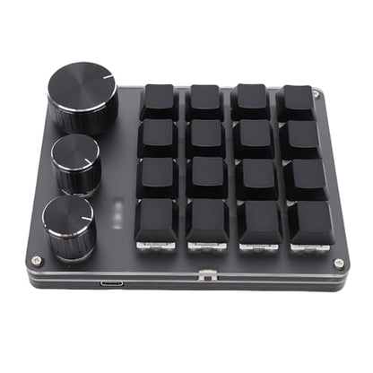 Custom Keypad Macro Pad Programmable 16 Key Wired Small Mechanical Gaming Keyboard for Copying Pasting PS Graphics (Black) - color: Black