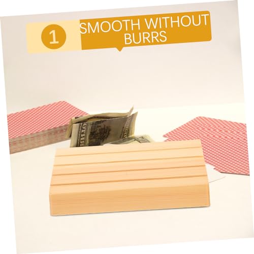 2pcs Wooden Card Holder Stand Stylish Table Display Base for Game Cards Multi-Functional Slot Design for Home Decor Practical Material