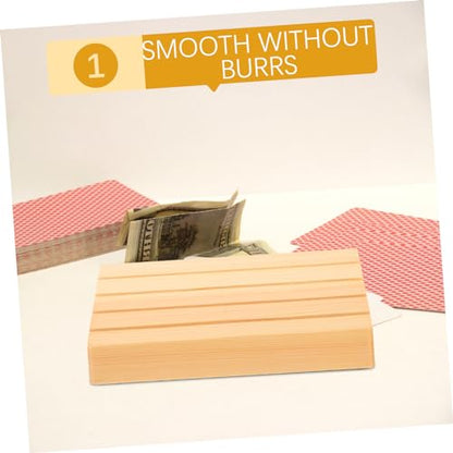 2pcs Wooden Card Holder Stand Stylish Table Display Base for Game Cards Multi-Functional Slot Design for Home Decor Practical Material