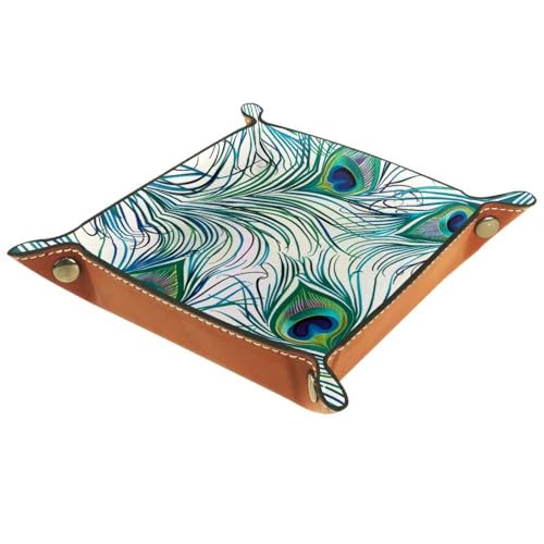 Peacock Feather Dice Tray Dice Rolling Tray Folding Dice Holder for Dice Games, Like RPG, DND and Other Table Games - color: Multi 10