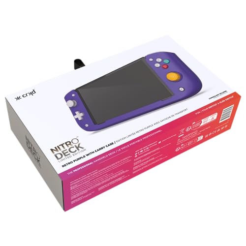 CRKD Nitro Deck Limited Edition with Carry Case - Professional Handheld Deck with Zero Stick Drift for Nintendo Switch and Switch OLED (Retro Purple - Nostalgia Collection) - color: Retro Purple