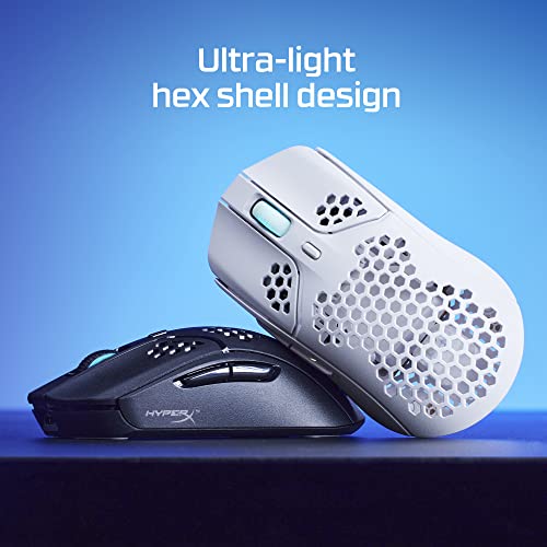 HyperX Pulsefire Haste – Wireless Gaming Mouse – Ultra Lightweight, 61g, 100 Hour Battery Life, 2.4Ghz Wireless, Honeycomb Shell, Hex Design, Up to 16000 DPI, 6 Programmable Buttons – Black, 4P5D7AA - color: Black