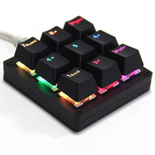 Macro Keyboard Mechanical Numpad One Handed Gaming 24 Macro Programmable Setting Keypad 9-Keys Number Pad Keyboard Electric Contest Game Blue LED Backlit Gaming Keyboard for Red Switch - style: Red Switch/Blue LED
