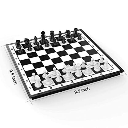 Chess Sets Travel Board Games: Magnetic Folding Chess Board with Instructions Teen Gifts Family Games Educational Toys for Kids and Adults 9.5 Inch