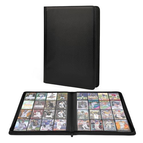 Premium 1000+ Pockets Trading Card Binder, 16-Pocket Ringless Side-Loading Album for TCG, MTG, Lorcana, Sports & Standard-Size Cards (Black1) - color: Black1