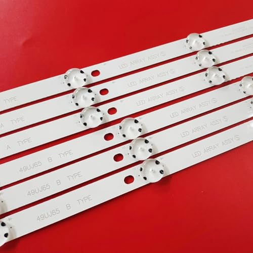 6Pcs/1Set LED Backlight Strip Compatible with LG 49" TV 49UJ630 49LJ614V 49UJ634V 49UJ670 49UJ651V 49UJ701V 17Y 49UJ65_A_27LED