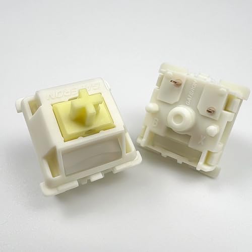 Gateron Creamy Silent Linear Mechanical Keyboard Switches,36 Pack | 5-Pin,45gf,Pre-lubed,Silent Linear Switches,Full POM with Light Guide pole,SMD LED,for MX Gaming Keyboards Switches - color: Cream Silent, size: 36Pcs