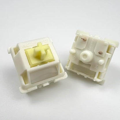 Gateron Creamy Silent Linear Mechanical Keyboard Switches,36 Pack | 5-Pin,45gf,Pre-lubed,Silent Linear Switches,Full POM with Light Guide pole,SMD LED,for MX Gaming Keyboards Switches - color: Cream Silent, size: 36Pcs