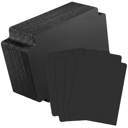 50 Pcs Trading Card Dividers Plastic Card Dividers, Frosted Separator with Tabs Standard Vertical Compatible with Games Sports TCG, 2.7 x 3.8 Inches (Black) - color: Black