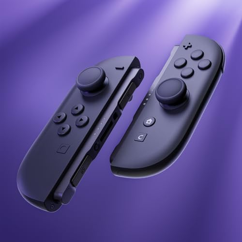 eXtremeRate Replacement 3D Joystick & Thumb Grips & Side Rail Shell Buttons for Nintendo Switch 2 JoyCon, Console Rail Stickers Controller Left Right Analog Stick Thumbsticks Caps for Switch 2 - Black - color: Black
