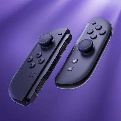 eXtremeRate Replacement 3D Joystick & Thumb Grips & Side Rail Shell Buttons for Nintendo Switch 2 JoyCon, Console Rail Stickers Controller Left Right Analog Stick Thumbsticks Caps for Switch 2 - Black - color: Black