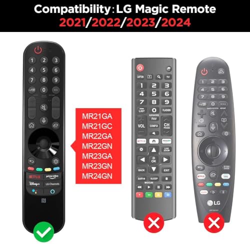 Silicone Case for LG AN-MR21GA / AN-MR21GC 2021 Remote Control [Shockproof] Anti-Slip Protective Cover for LG MR22GA MR22GN Magic Remote 2022 Case Sleeve Holder Protector Skin (Red) - color: Red