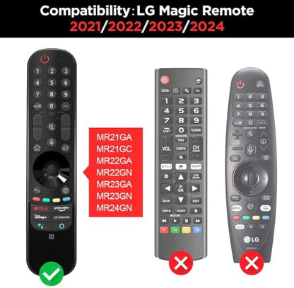 Silicone Case for LG AN-MR21GA / AN-MR21GC 2021 Remote Control [Shockproof] Anti-Slip Protective Cover for LG MR22GA MR22GN Magic Remote 2022 Case Sleeve Holder Protector Skin (Red) - color: Red