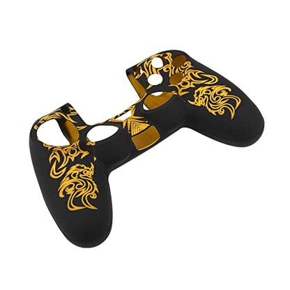 Silicone Controller Skin for Silicone Protective Cover Anti-Slip Gaming Controller Case Replacement for Gamepad Controller Skin Cover (Black and Yellow)