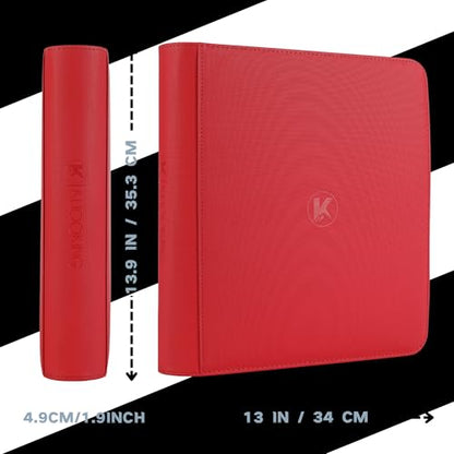 1200+ Pockets Trading Card Binder, 12-Pocket Card Ablum Compatible with MTG,Sports Cards & Other Standard Size Trading Card (RED) - color: Card Binder 12 Pocket Navy Red