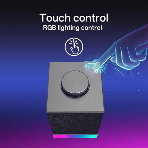 Redragon GS517 RGB PC Gaming Speaker, BT 5.3 & USB Dual Connectivity | 2.0 Stereo Enhanced Sound Desktop Computer Speaker, 8 RGB Lighting Effects, Touch Controls & Volume Knob, Sleek Design