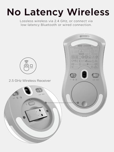 Lenovo Legion M600 RGB Wireless Gaming Mouse – 16,000 DPI, 9 Programmable Buttons, 200-Hour Battery Life, 50-Million Clicks Durability – Ambidextrous Computer Mouse (Stingray) - color: Stingray, size: Large | Ambidextrous, style: M600