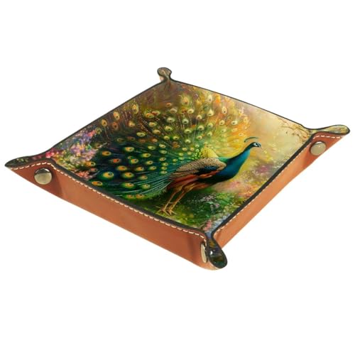 Peacock Dice Tray Dice Rolling Tray Folding Dice Holder for Dice Games, Like RPG, DND and Other Table Games - color: Multi 5