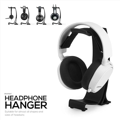 BRAINWAVZ Desktop Headphone Stand - Curved Hanger with Non-Slip Base & Cable Management- Compatible with SteelSeries, Sennheiser, Razer, Bose, Sony & More – (HP037) - color: HP037