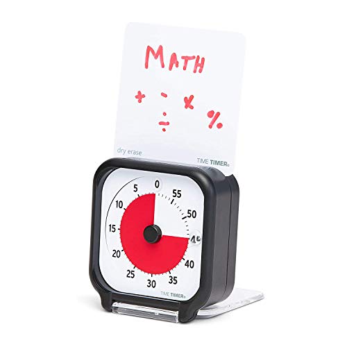 Time Timer 3 inch Visual Timer — 60 Minute Kids Desk Countdown Clock with Dry Erase Activity Card and Desktop App Access — for Kids Classroom, Homeschool Study Tool, Task Reminder, Home and Kitchen - color: Charcoal & Red
