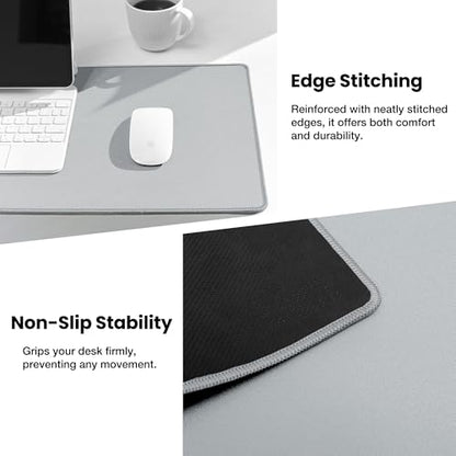ALOANES Non-Slip Extended Mouse Pad Office&Home Desk Mat Stitched Edge | Light Gray Large Waterproof Mousepad for Keyboard, Computer Game 27.6"x11.8"x0.12" - color: Light Gray, size: 27.6L x 11.8W inches
